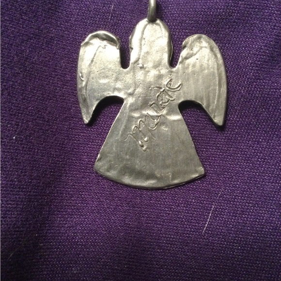 Signed MARCIE Pewter Angel with Heart Pendant for Necklace. - Picture 2 of 5